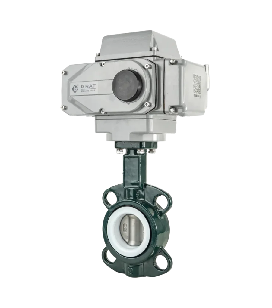 Electric PTFE-Lined Butterfly Valve 2 Wafer Type Electric PTFE Lined Butterfly Valve4