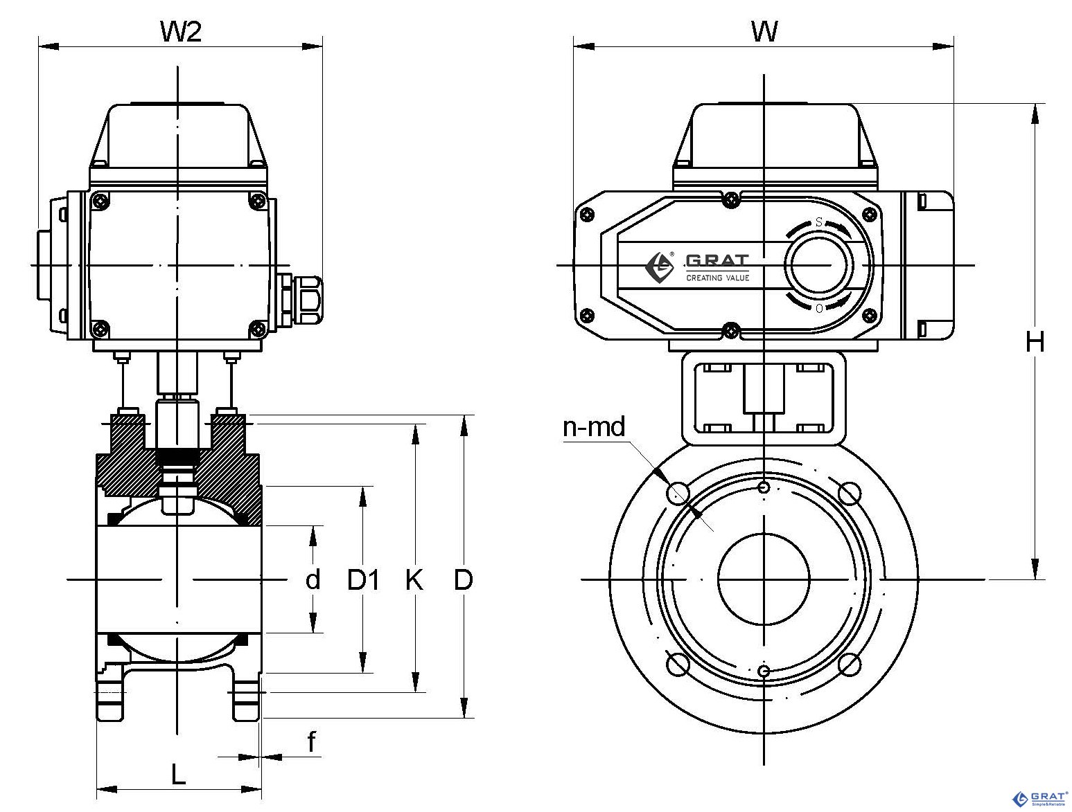Electric Ultra-Short Flanged Ball Valve 5 1 200H1145455P0