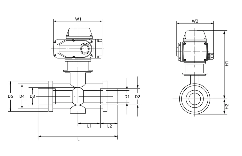 Electric Plastic Anti-Corrosion Ball Valve 7 电动塑胶防腐活接球阀尺寸图