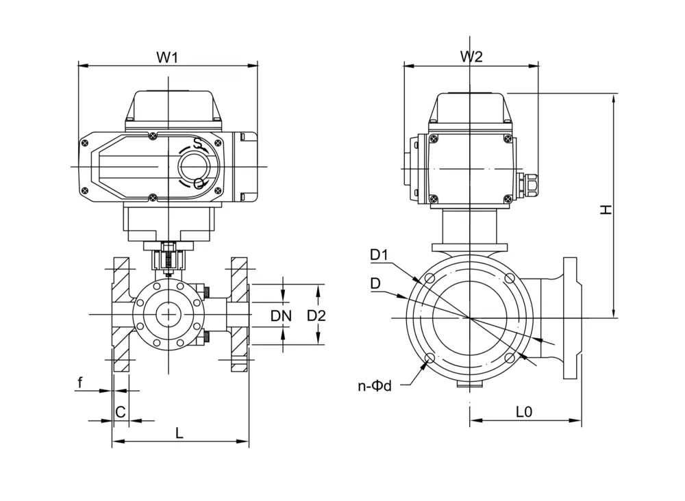 Electric Three Way Ball Valve 9 电动法兰三通球阀说明书