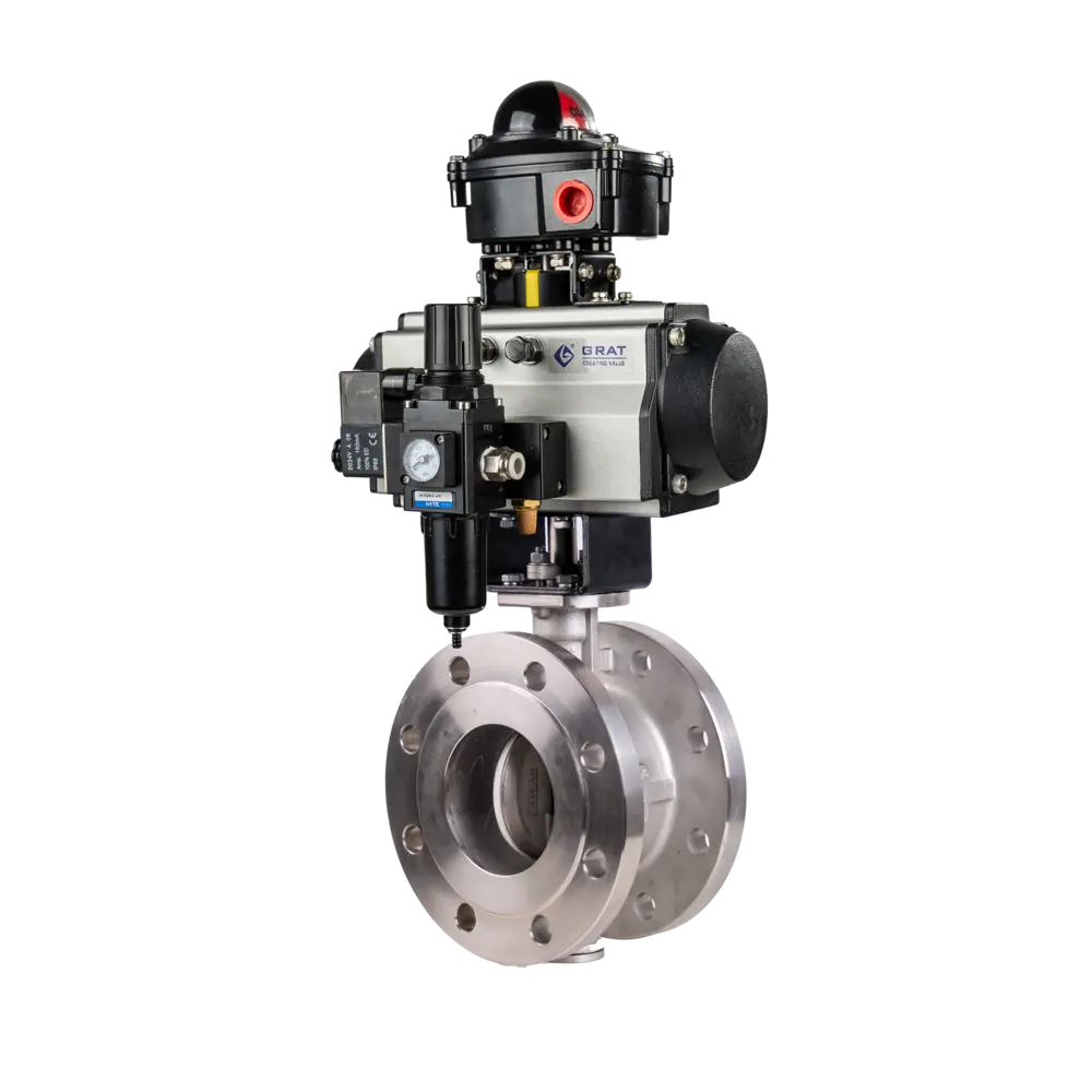 Working Principle and Regulation Function Detailed Explanation of Pneumatic Valves 5 气动硬密封蝶阀1