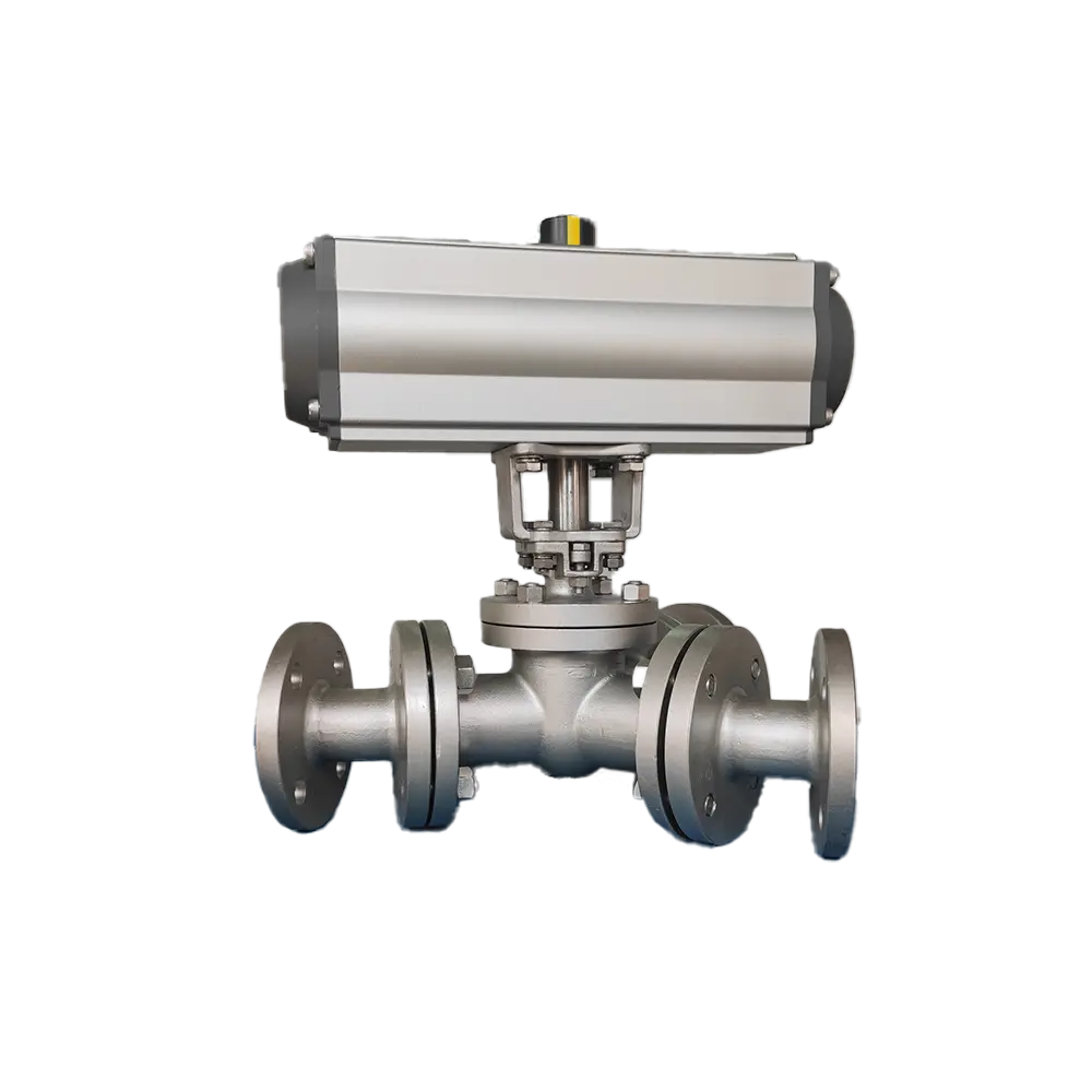 Pneumatic Y Type Three Way Ball Valve 1