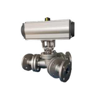 Pneumatic Y Type Three Way Ball Valve 2